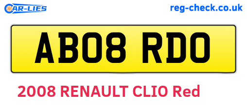 AB08RDO are the vehicle registration plates.