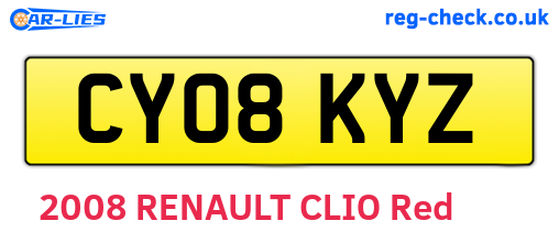 CY08KYZ are the vehicle registration plates.