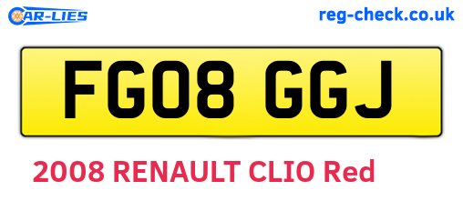 FG08GGJ are the vehicle registration plates.
