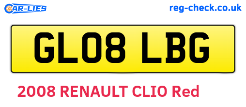 GL08LBG are the vehicle registration plates.