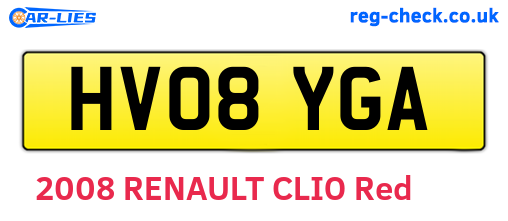HV08YGA are the vehicle registration plates.