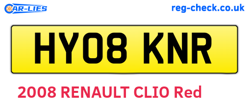 HY08KNR are the vehicle registration plates.