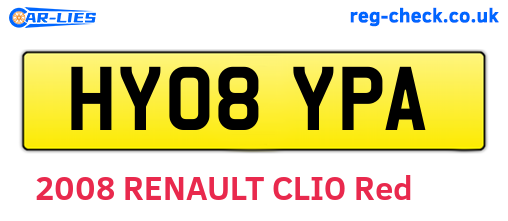 HY08YPA are the vehicle registration plates.
