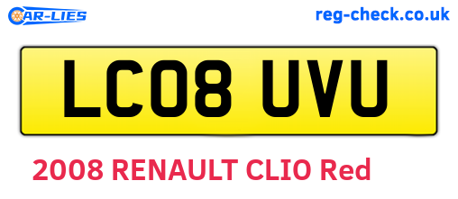 LC08UVU are the vehicle registration plates.
