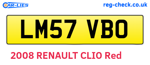 LM57VBO are the vehicle registration plates.