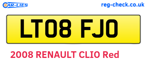 LT08FJO are the vehicle registration plates.
