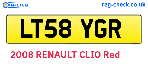 LT58YGR are the vehicle registration plates.