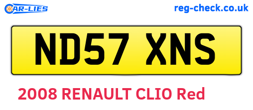 ND57XNS are the vehicle registration plates.