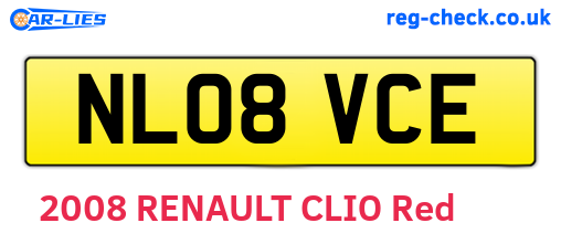NL08VCE are the vehicle registration plates.
