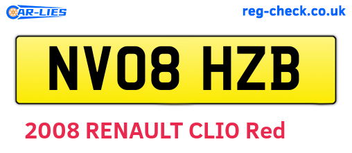 NV08HZB are the vehicle registration plates.