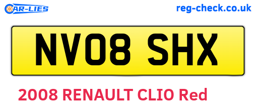 NV08SHX are the vehicle registration plates.