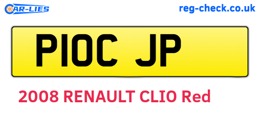 P10CJP are the vehicle registration plates.