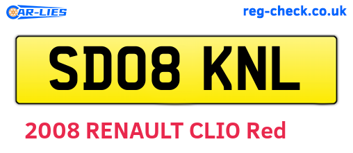 SD08KNL are the vehicle registration plates.