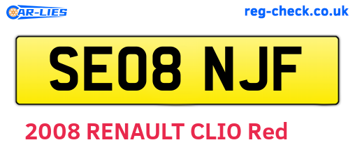 SE08NJF are the vehicle registration plates.