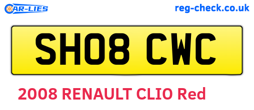 SH08CWC are the vehicle registration plates.