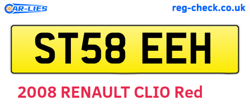 ST58EEH are the vehicle registration plates.