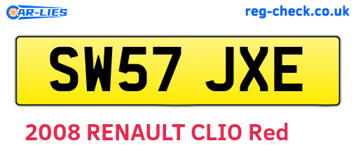 SW57JXE are the vehicle registration plates.