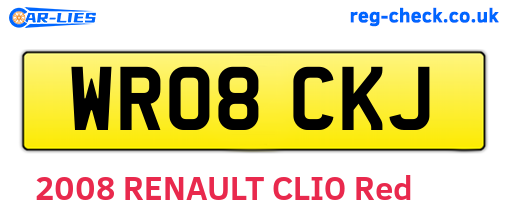 WR08CKJ are the vehicle registration plates.