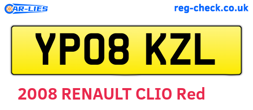 YP08KZL are the vehicle registration plates.