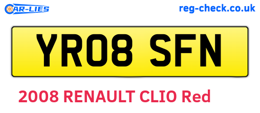 YR08SFN are the vehicle registration plates.