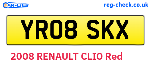 YR08SKX are the vehicle registration plates.
