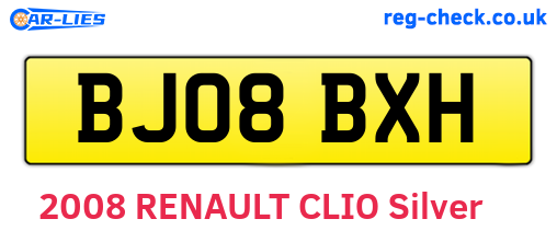 BJ08BXH are the vehicle registration plates.