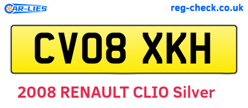 CV08XKH are the vehicle registration plates.