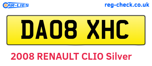 DA08XHC are the vehicle registration plates.