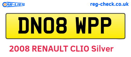 DN08WPP are the vehicle registration plates.