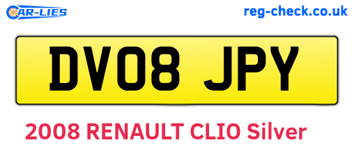 DV08JPY are the vehicle registration plates.