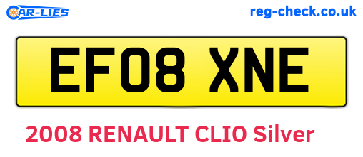 EF08XNE are the vehicle registration plates.
