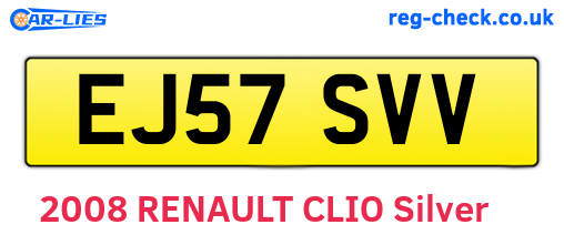EJ57SVV are the vehicle registration plates.