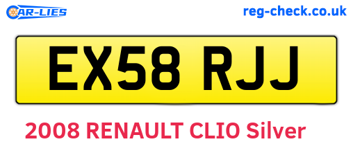 EX58RJJ are the vehicle registration plates.