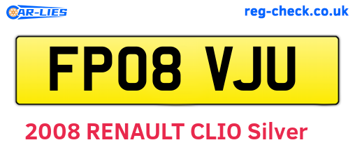 FP08VJU are the vehicle registration plates.