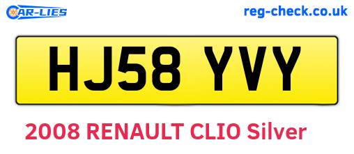 HJ58YVY are the vehicle registration plates.