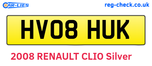HV08HUK are the vehicle registration plates.