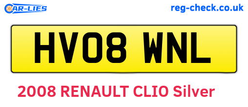 HV08WNL are the vehicle registration plates.