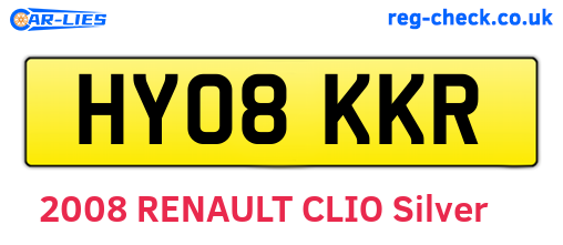 HY08KKR are the vehicle registration plates.
