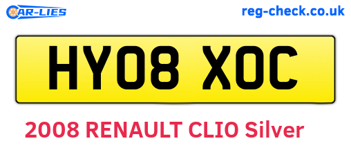 HY08XOC are the vehicle registration plates.