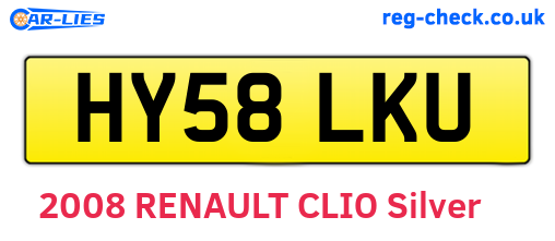 HY58LKU are the vehicle registration plates.