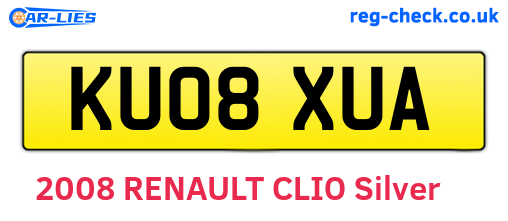 KU08XUA are the vehicle registration plates.