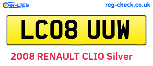 LC08UUW are the vehicle registration plates.