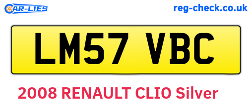 LM57VBC are the vehicle registration plates.