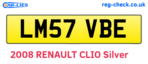 LM57VBE are the vehicle registration plates.