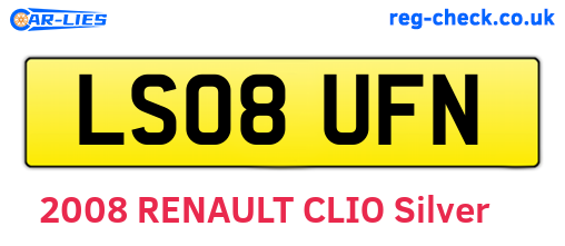 LS08UFN are the vehicle registration plates.