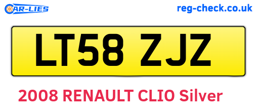LT58ZJZ are the vehicle registration plates.