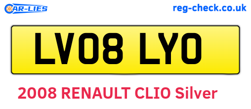 LV08LYO are the vehicle registration plates.
