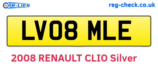 LV08MLE are the vehicle registration plates.