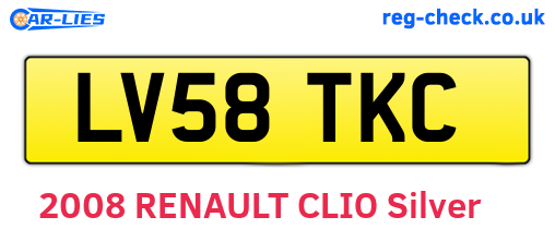 LV58TKC are the vehicle registration plates.