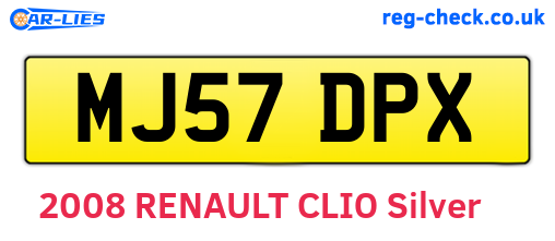MJ57DPX are the vehicle registration plates.